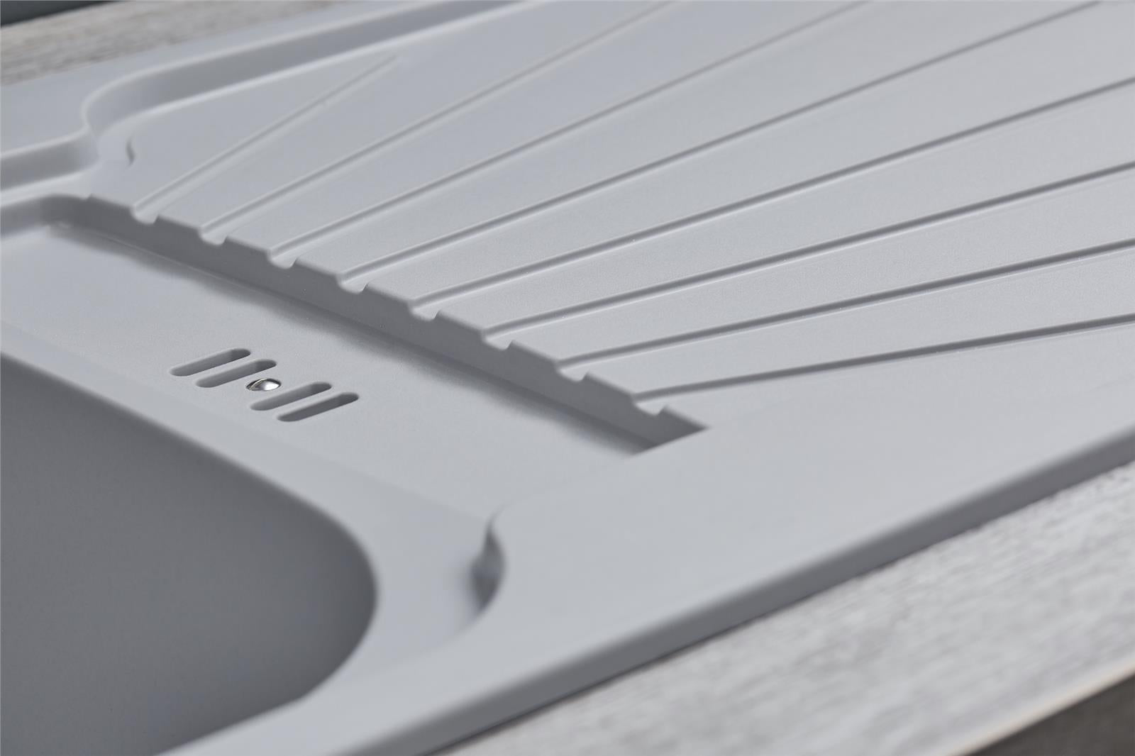 Liquida CMP5LG 1.0 Bowl Reversible Light Grey Kitchen Sink With Waste Kit