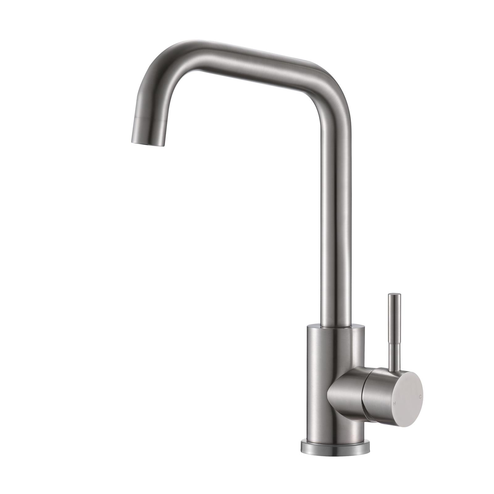 Reginox Salina BN Brushed Nickel Single Lever Square Neck Kitchen Tap - GRADED