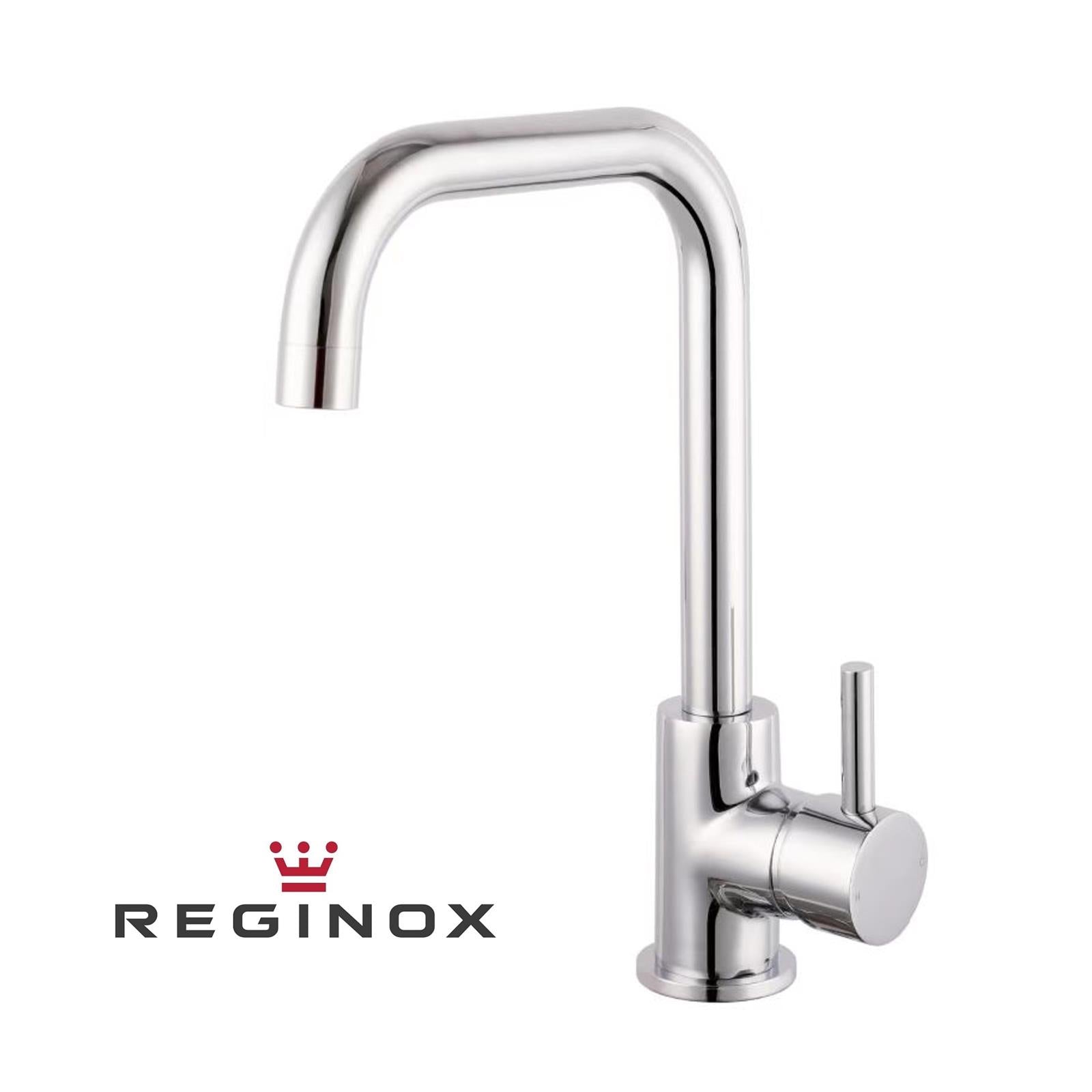 Reginox Salina CH Single Lever Square Neck Chrome Kitchen Mixer Tap