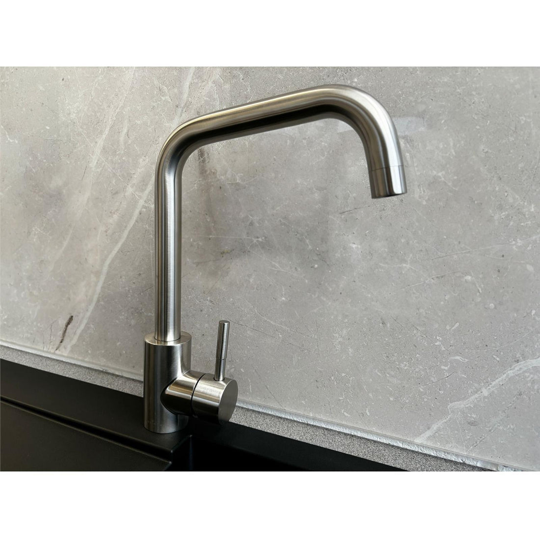 Reginox Salina BN Brushed Nickel Single Lever Square Neck Kitchen Tap - GRADED
