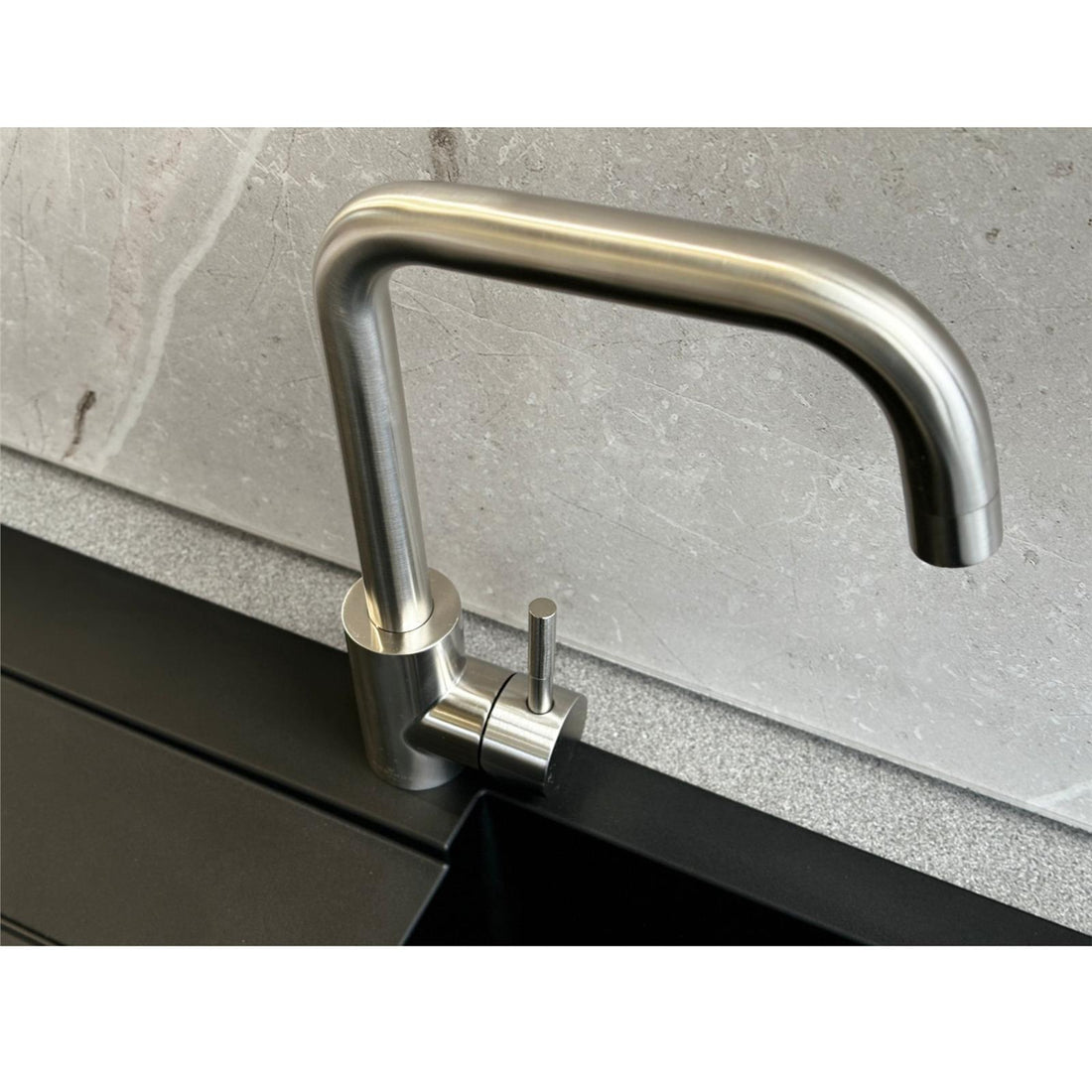 Reginox Salina BN Brushed Nickel Single Lever Square Neck Kitchen Tap - GRADED