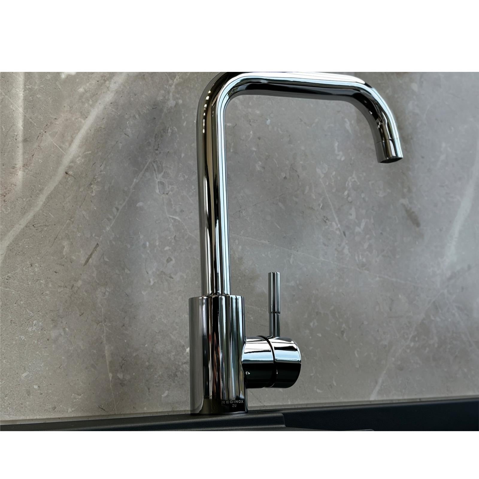 Reginox Salina CH Single Lever Square Neck Chrome Kitchen Mixer Tap