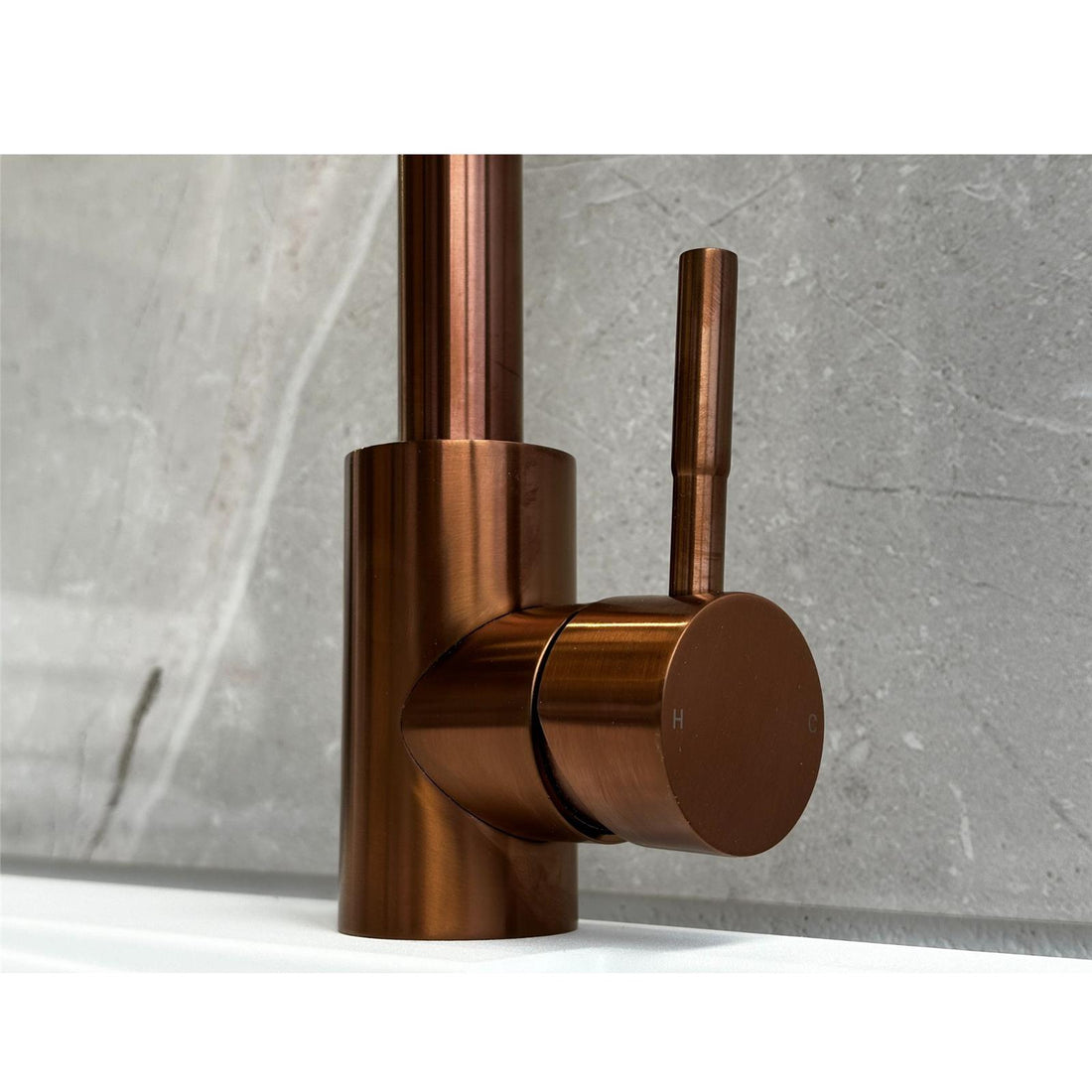 Reginox Salina CP Single Lever Square Neck Copper Kitchen Mixer Tap