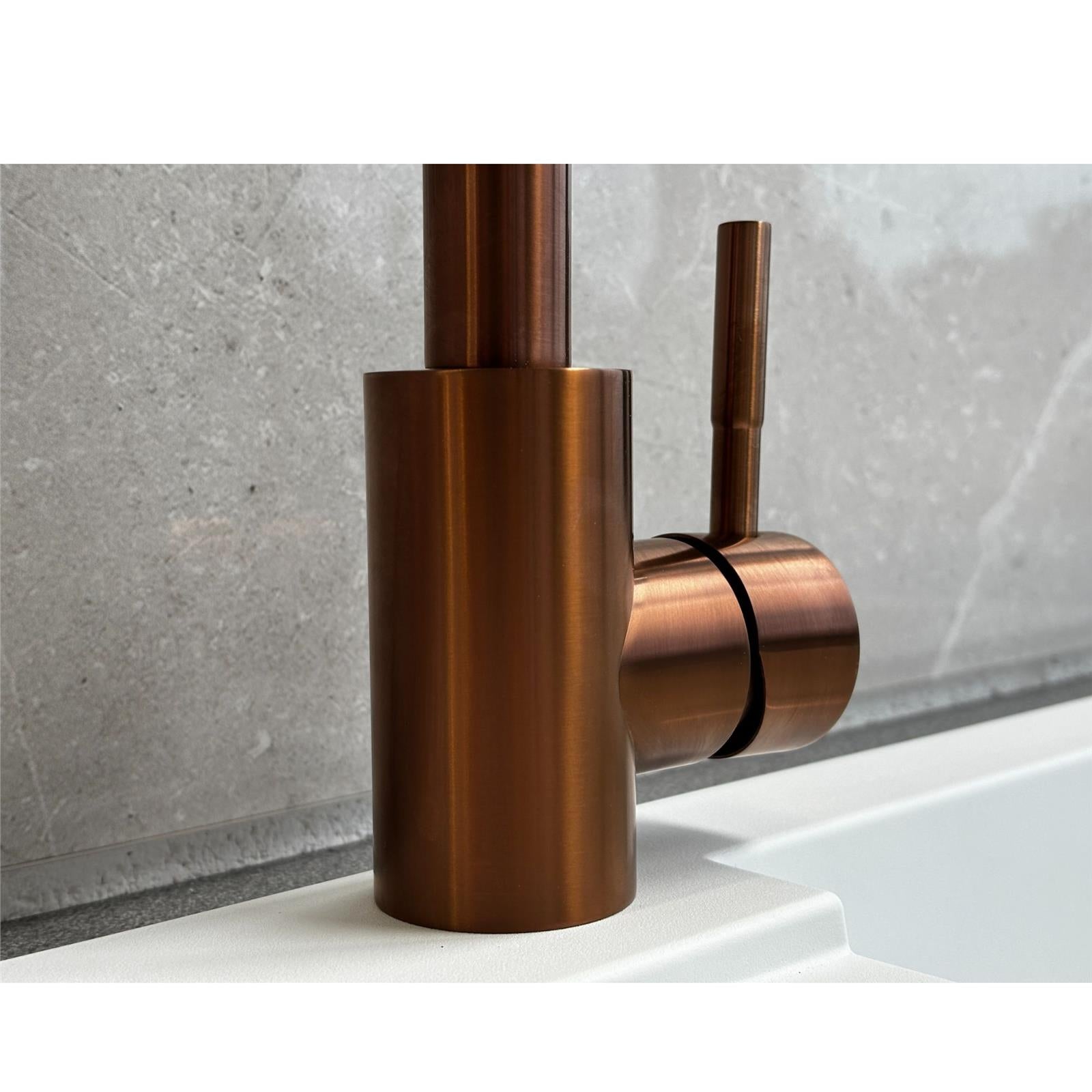 Reginox Salina CP Single Lever Square Neck Copper Kitchen Mixer Tap