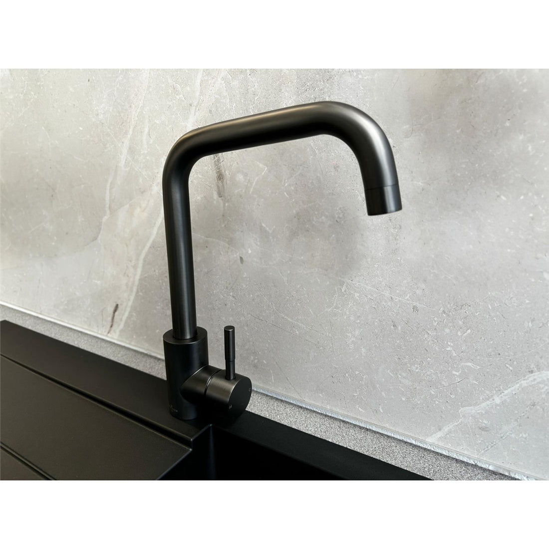 Reginox Salina GM Single Lever Square Neck Gun Metal Kitchen Mixer Tap