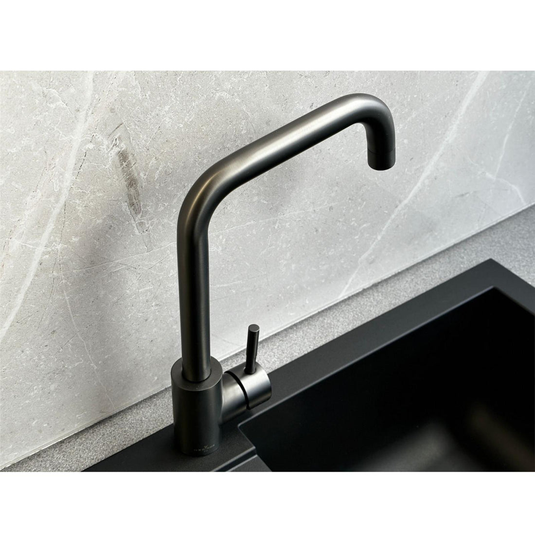 Reginox Salina GM Single Lever Square Neck Gun Metal Kitchen Mixer Tap