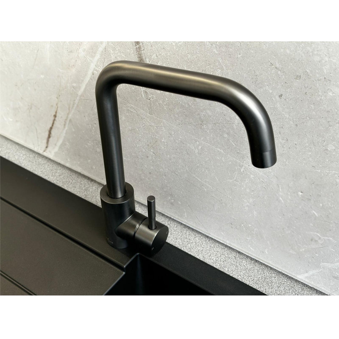 Reginox Salina GM Single Lever Square Neck Gun Metal Kitchen Mixer Tap