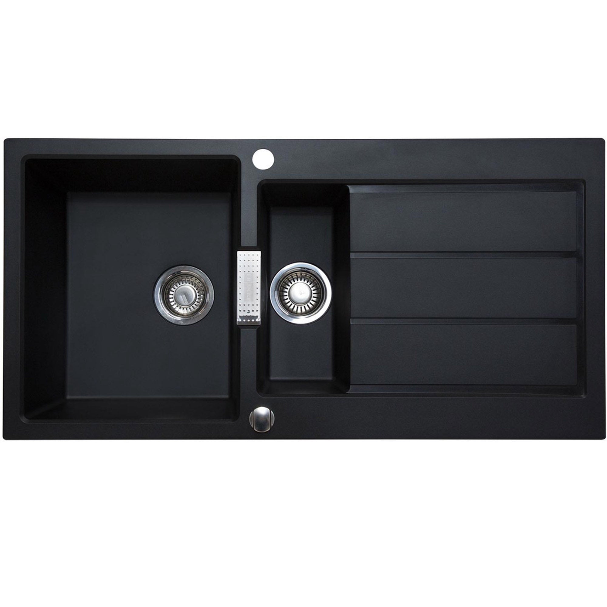 Franke Sirius S2D651CB 1.5 Bowl Tectonite Reversible Black Kitchen Sink - GRADED