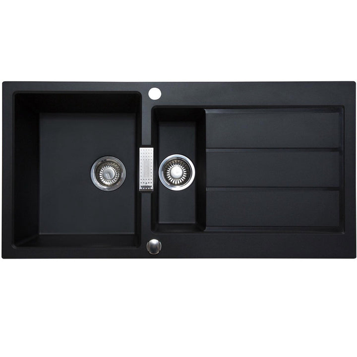Franke Sirius S2D651CB 1.5 Bowl Tectonite Carbon Black Kitchen Sink 1000x500mm