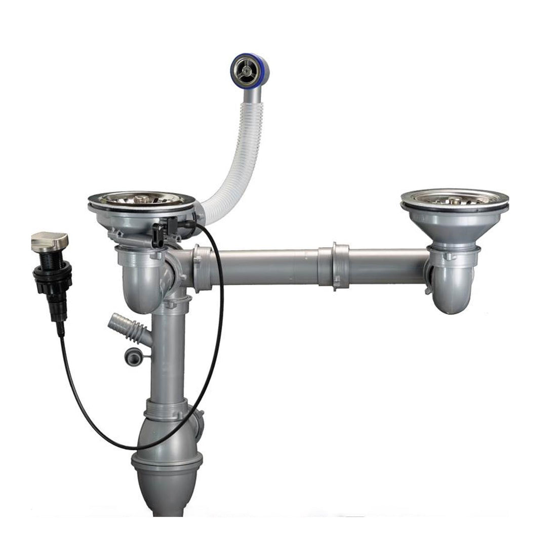 Liquida SEV150BL 1.5 Bowl Composite Reversible Black Kitchen Sink And Waste Kit