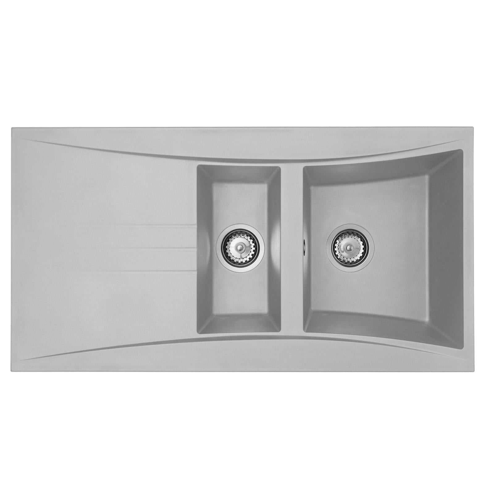 Liquida SEV150CG 1.5 Bowl Composite Reversible Grey Kitchen Sink 1000x530mm