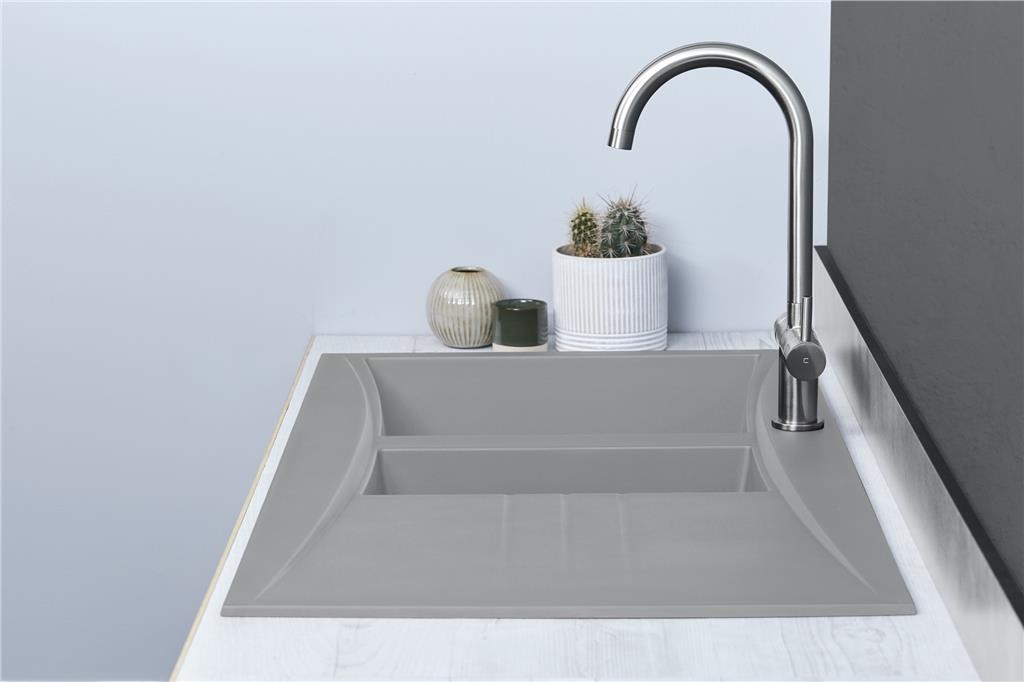 Liquida SEV150CG 1.5 Bowl Composite Reversible Grey Kitchen Sink 1000x530mm