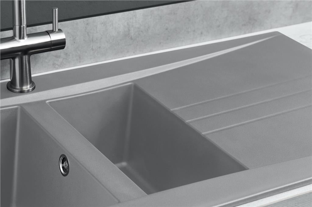 Liquida SEV150CG 1.5 Bowl Composite Reversible Grey Kitchen Sink 1000x530mm