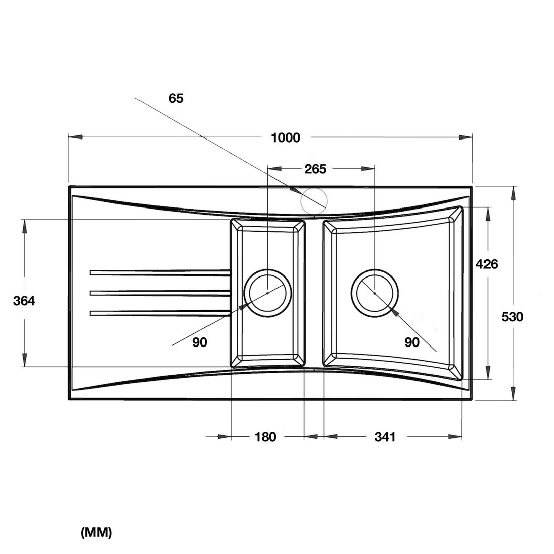 Liquida SEV150BL 1.5 Bowl Composite Reversible Black Kitchen Sink And Waste Kit