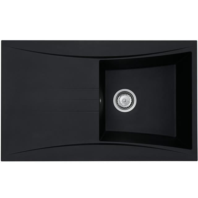 Liquida SEV860BL 1.0 Bowl Composite Reversible Black Kitchen Sink And Waste Kit