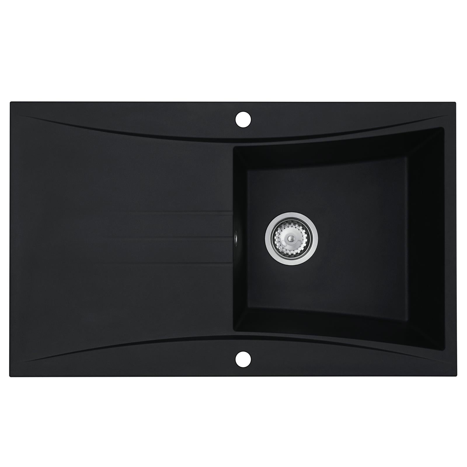 Liquida SEV860BL 1.0 Bowl Composite Reversible Black Kitchen Sink And Waste Kit