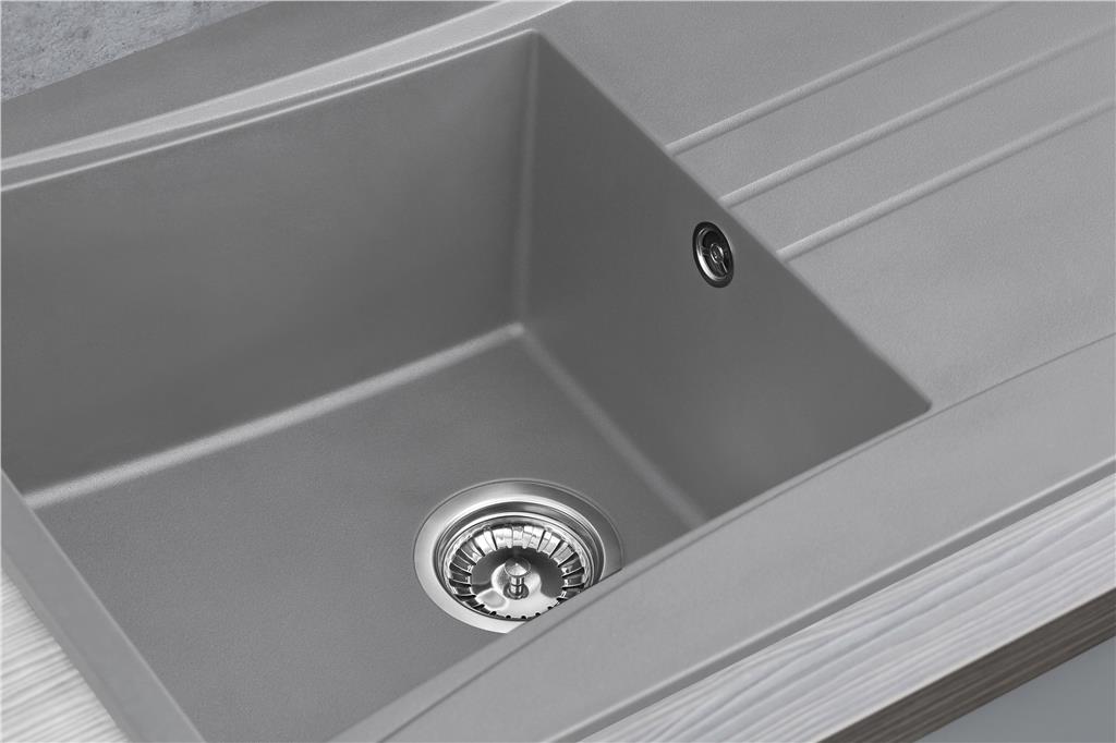 Liquida SEV860CG 1.0 Bowl Composite Reversible Grey Kitchen Sink And Waste Kit