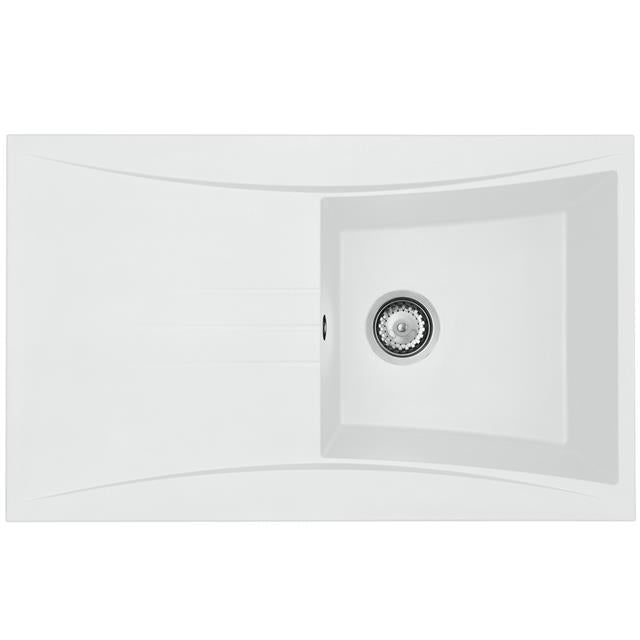 Liquida SEV860WH 1.0 Bowl Composite Reversible White Kitchen Sink And Waste Kit