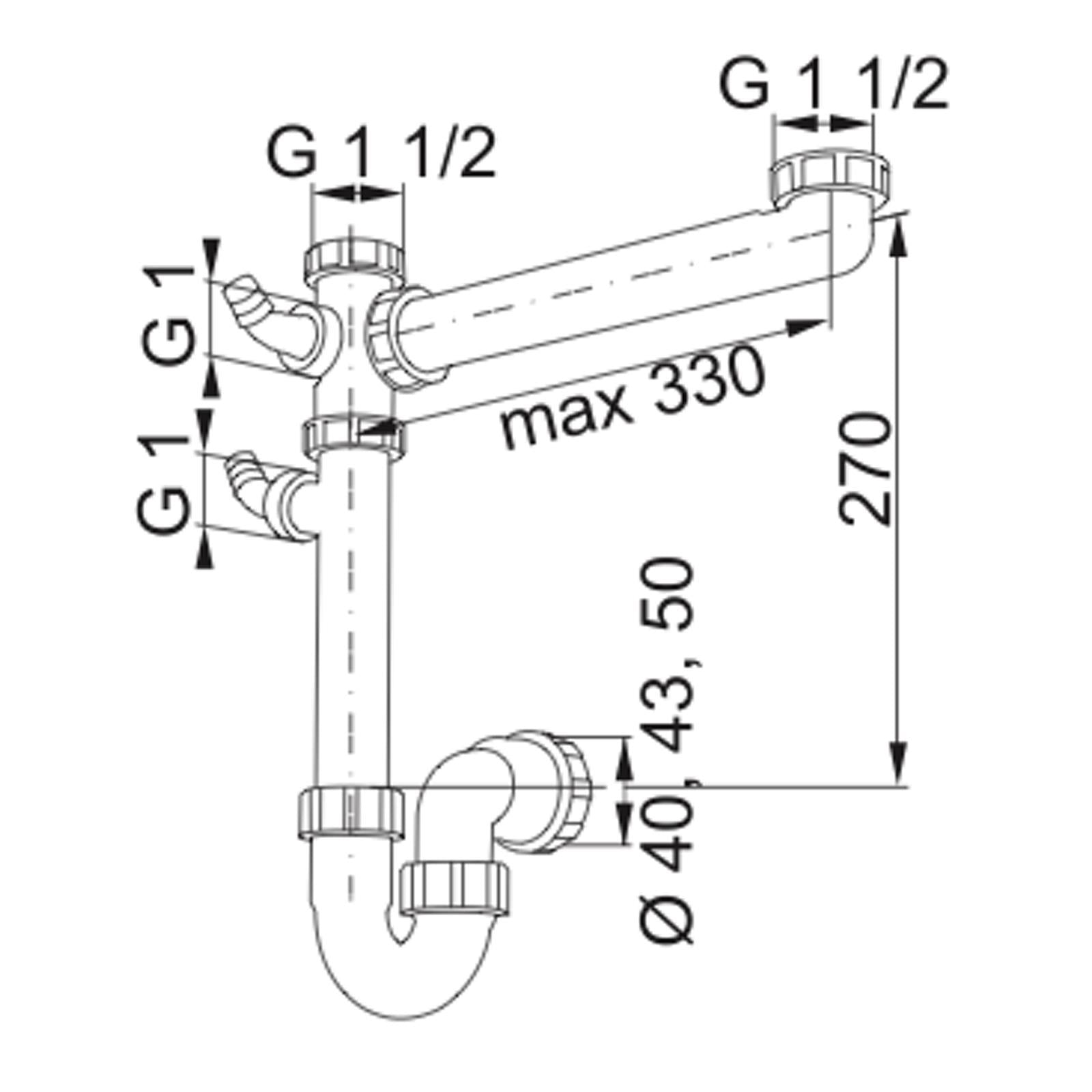 Franke 112.0059.946 Kitchen Sink Siphon 1 Plumbing Kit
