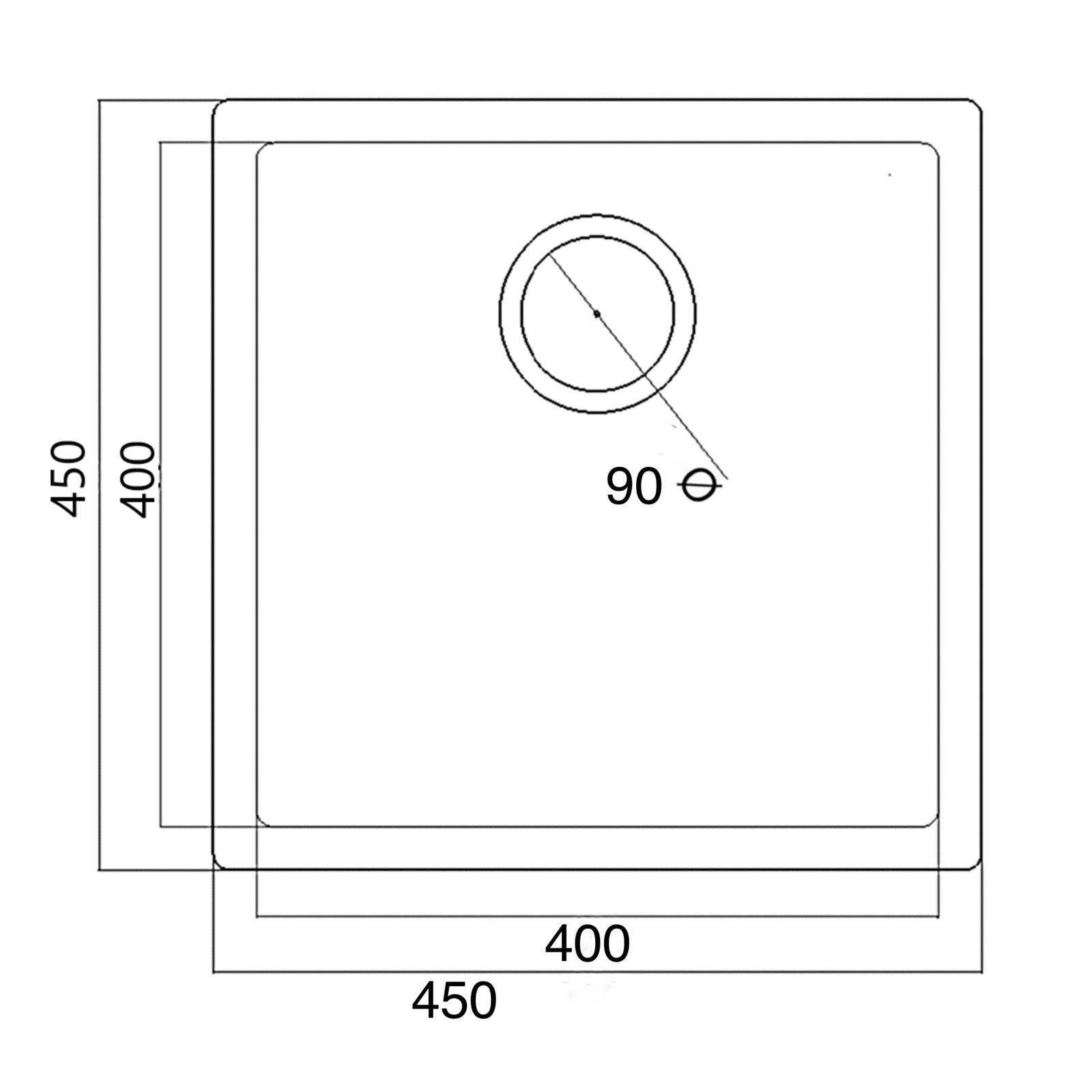 Liquida TD4040WH 1.0 Bowl White Premium Bio Composite Kitchen Sink 450 x 450mm