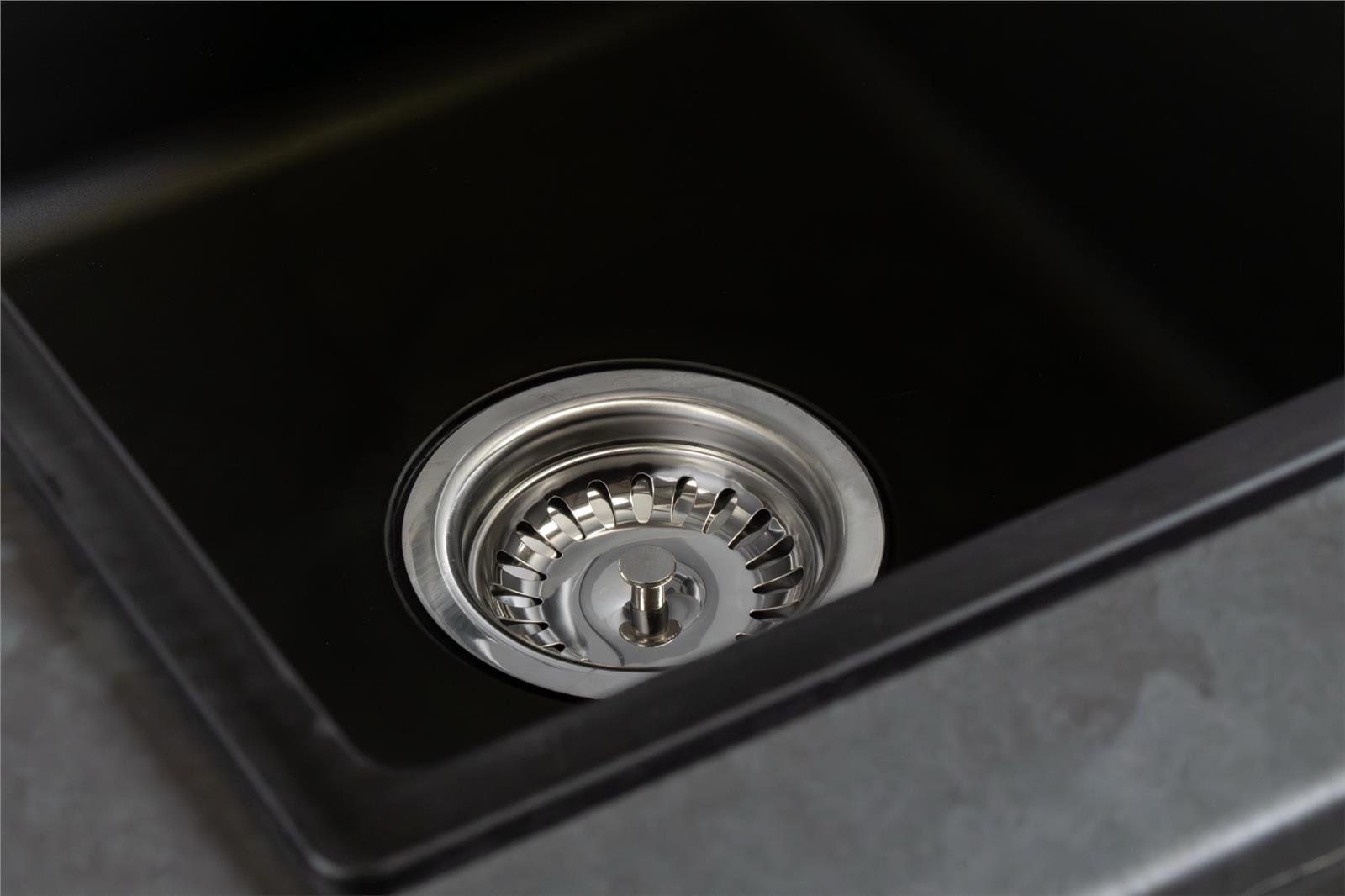 Liquida UND15BL 1.5 Bowl Black Kitchen Sink, Undermount or Inset Fitting