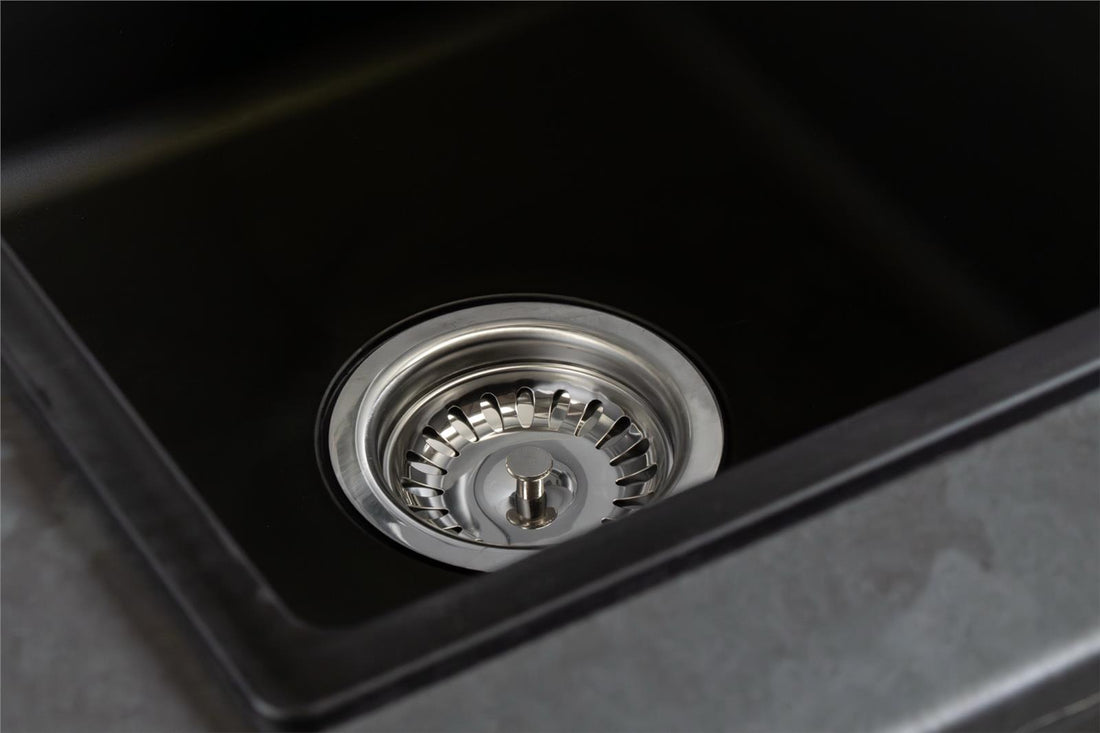 Liquida UND15BL 1.5 Bowl Black Kitchen Sink, Undermount or Inset Fitting
