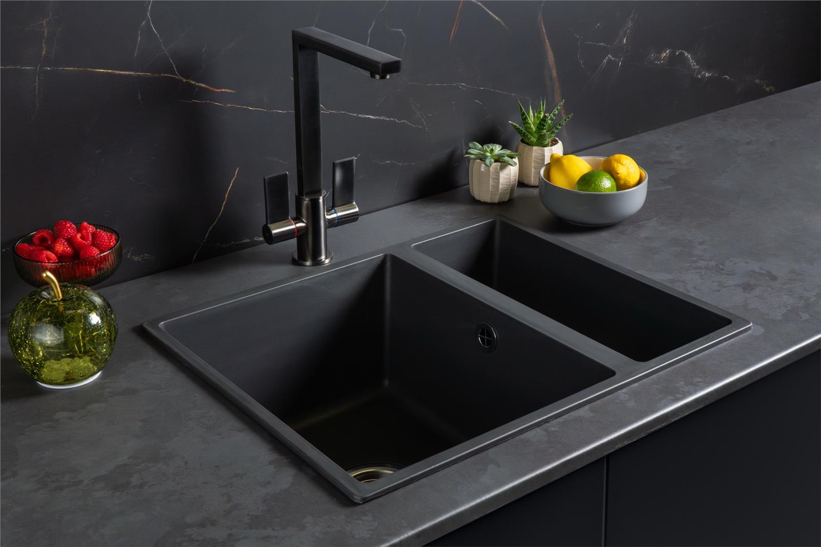 Liquida UND15GR 1.5 Bowl Dark Grey Undermount or Inset Kitchen Sink 560 x 440mm
