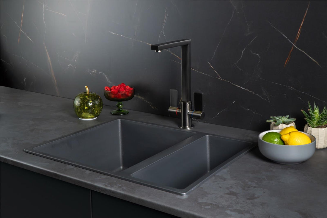 Liquida UND15GR 1.5 Bowl Dark Grey Undermount or Inset Kitchen Sink 560 x 440mm