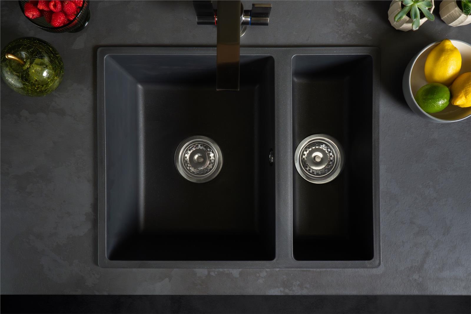 Liquida UND15GR 1.5 Bowl Dark Grey Undermount or Inset Kitchen Sink 560 x 440mm