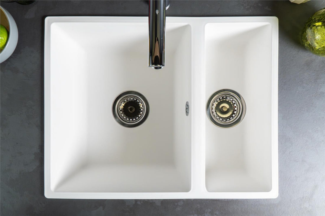 Liquida UND15WH 1.5 Bowl White Undermount or Inset Kitchen Sink 560 x 440mm