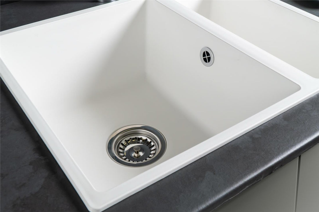 Liquida UND15WH 1.5 Bowl White Undermount or Inset Kitchen Sink 560 x 440mm