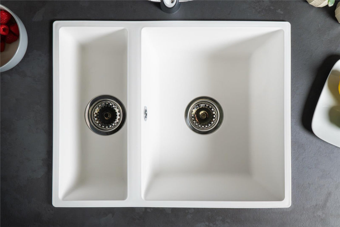 Liquida UND15WH 1.5 Bowl White Undermount or Inset Kitchen Sink 560 x 440mm