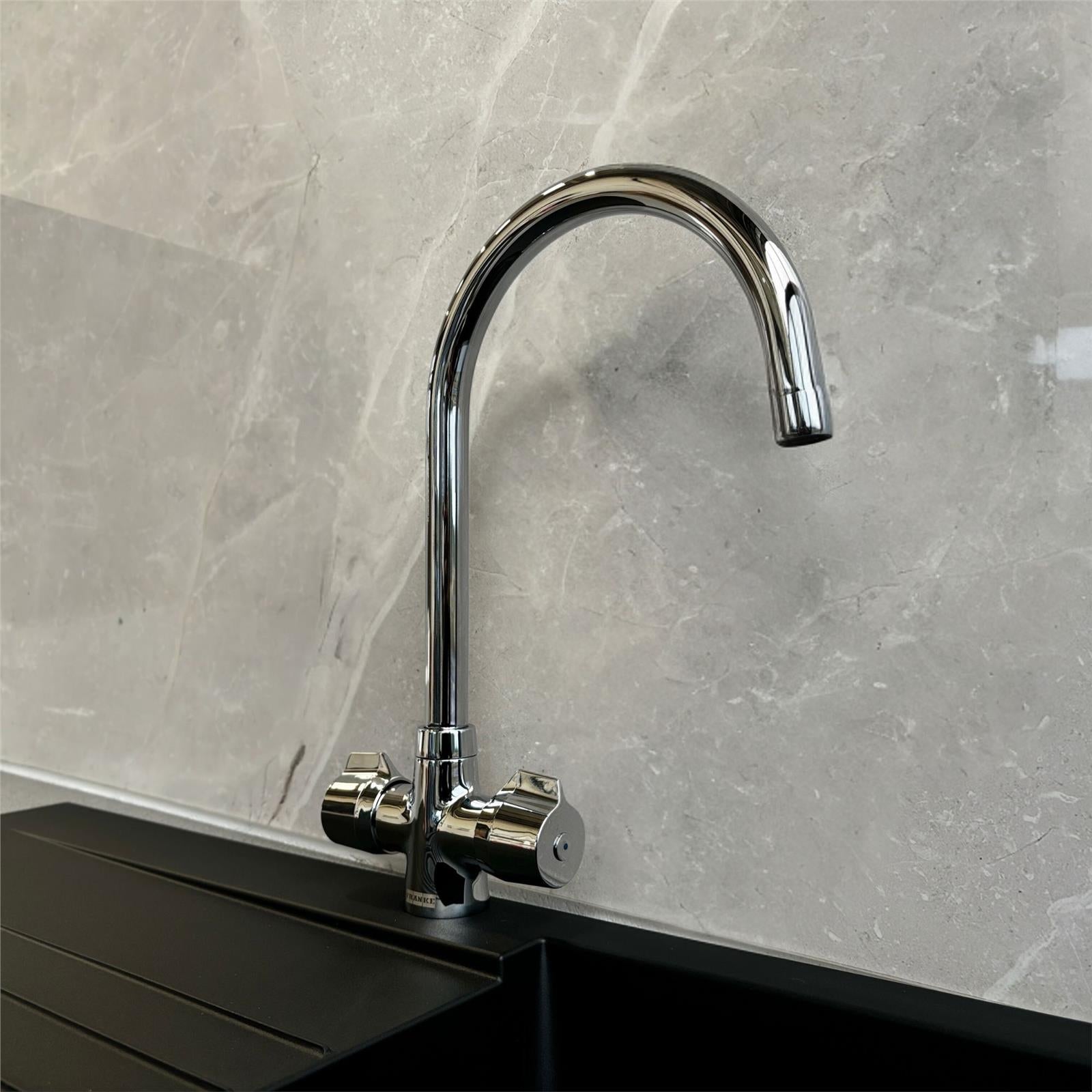 Franke Smart Pro Chrome Kitchen Tap Cruciform Handles J Swivel Spout