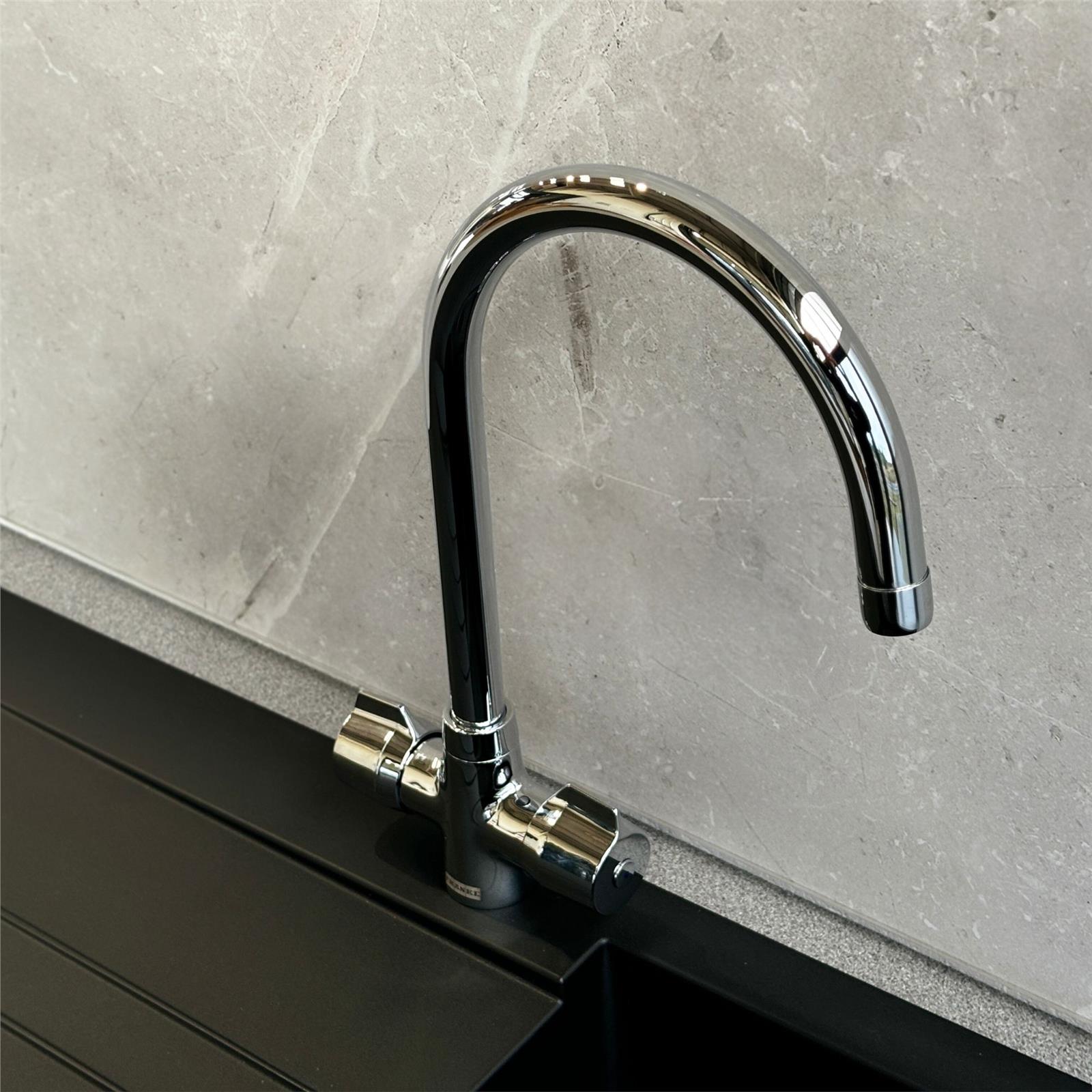 Franke Smart Pro Chrome Kitchen Tap Cruciform Handles J Swivel Spout