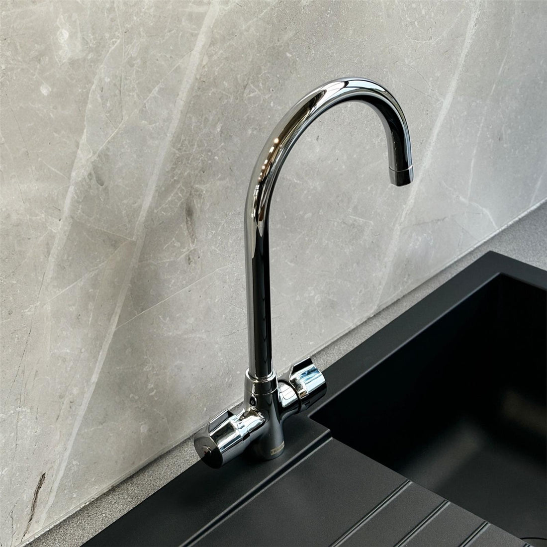 Franke Smart Pro Chrome Kitchen Tap Cruciform Handles J Swivel Spout