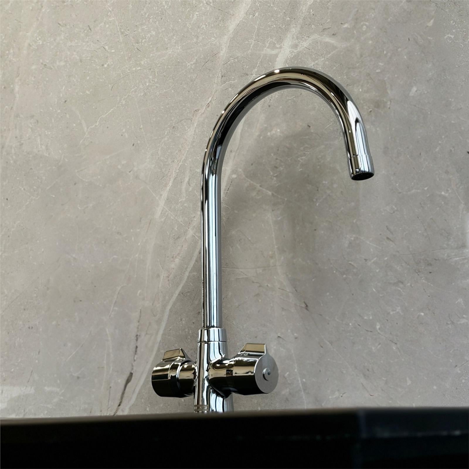 Franke Smart Pro Chrome Kitchen Tap Cruciform Handles J Swivel Spout