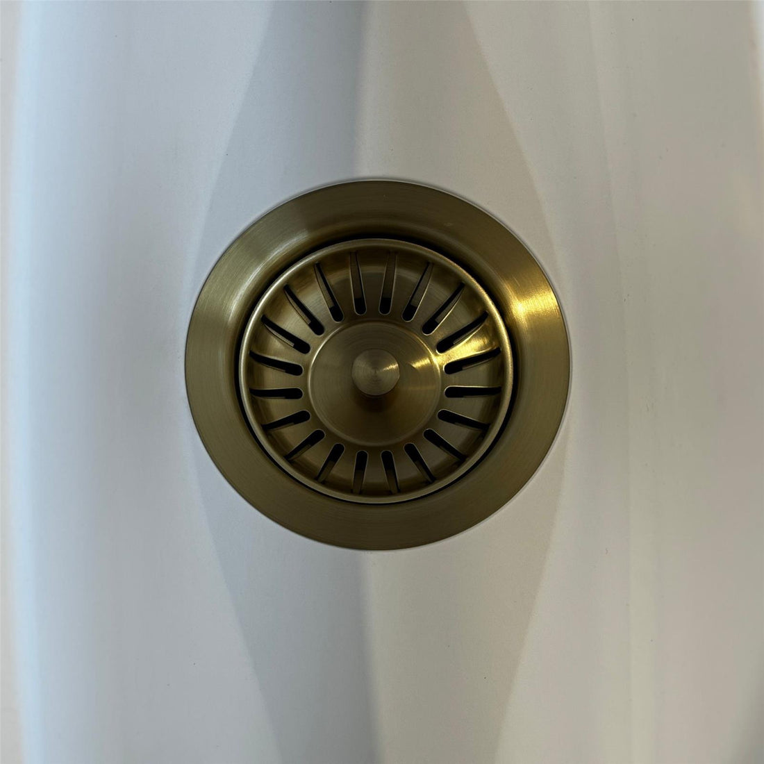 Liquida SWO2BR Brushed Brass Kitchen Sink Basket Strainer Waste With Overflow