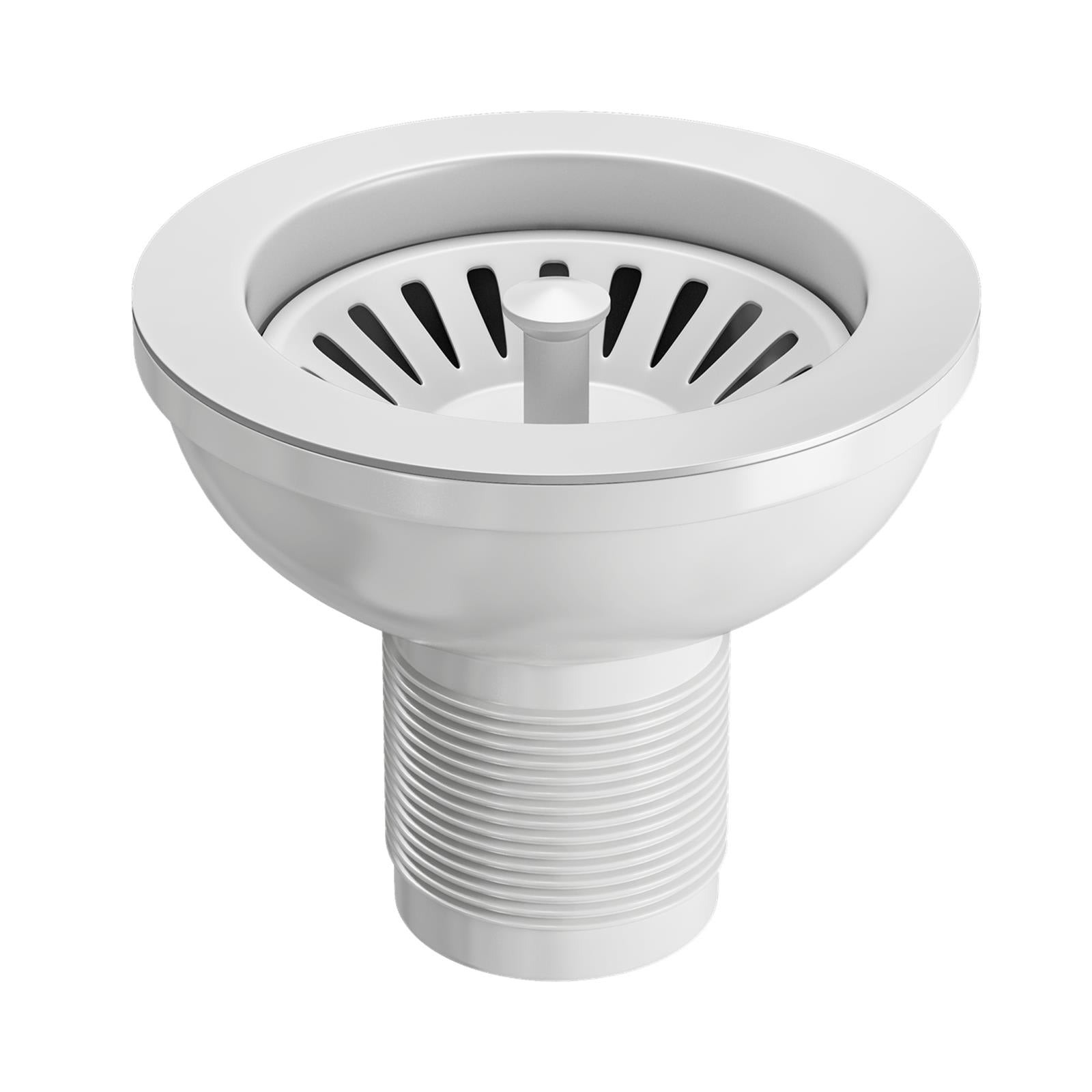 Liquida SW1MW Matt White Kitchen Sink Basket Strainer Waste