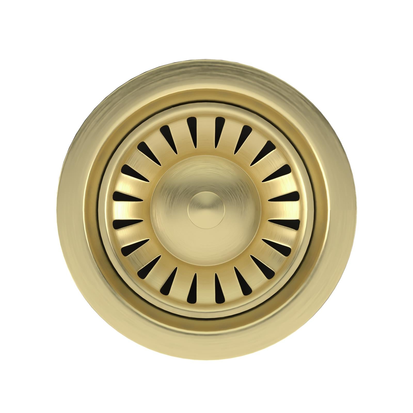 Liquida SWO2BR Brushed Brass Kitchen Sink Basket Strainer Waste With Overflow