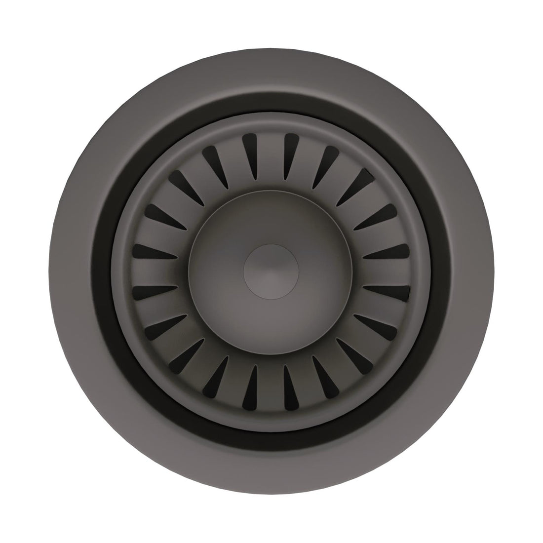 Liquida SWO2GR Matt Grey Kitchen Sink Basket Strainer Waste With Overflow