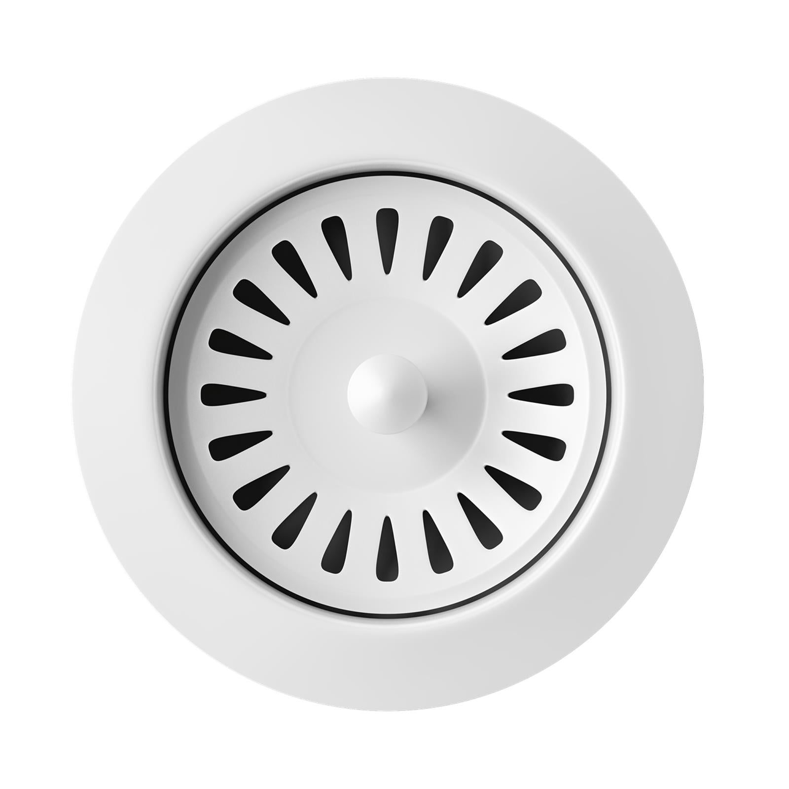 Liquida SWO2MW Matt White Kitchen Sink Basket Strainer Waste With Overflow