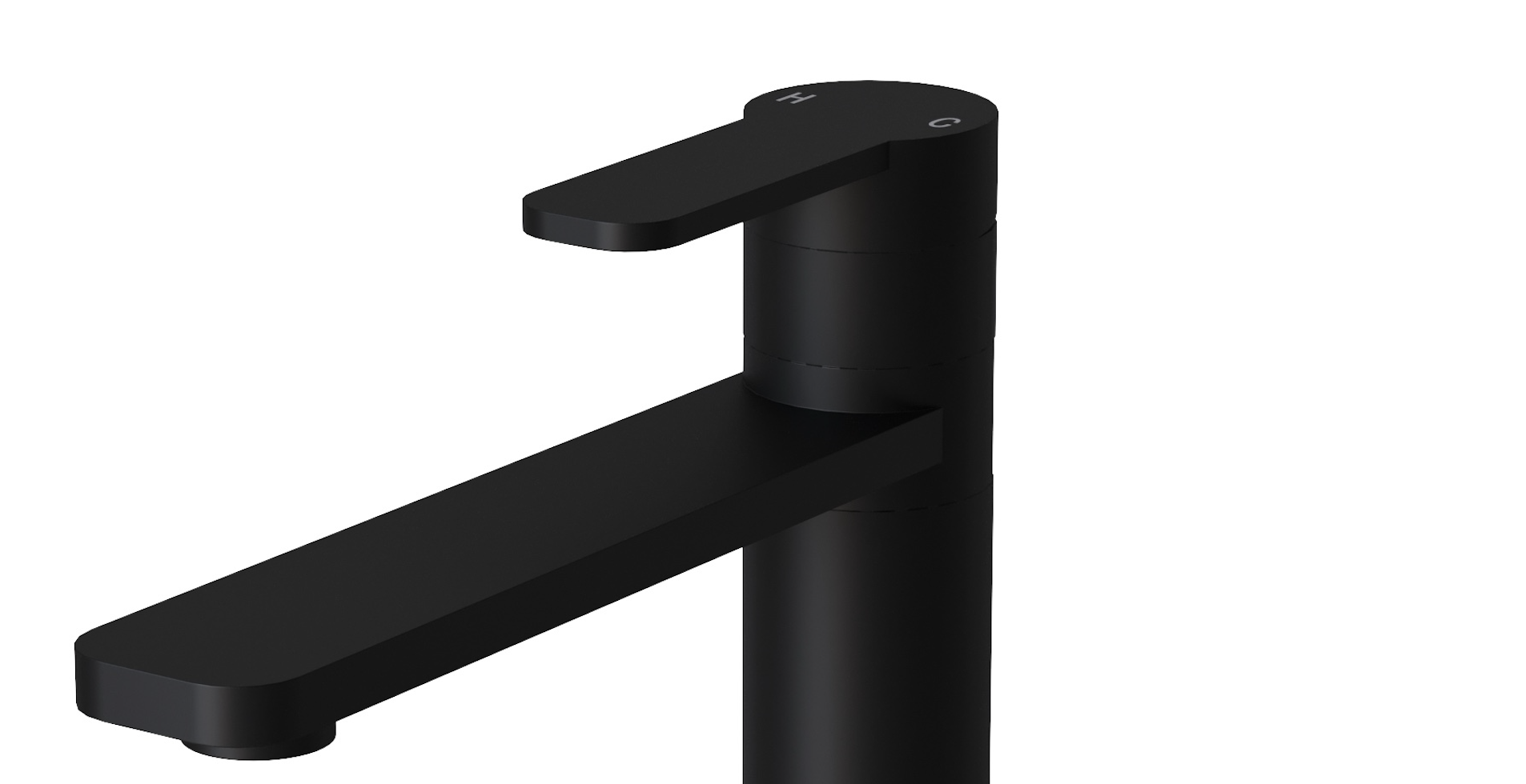 Liquida LX390BL Black Single Lever Pillar Kitchen Tap with Swivel Spout - GRADED
