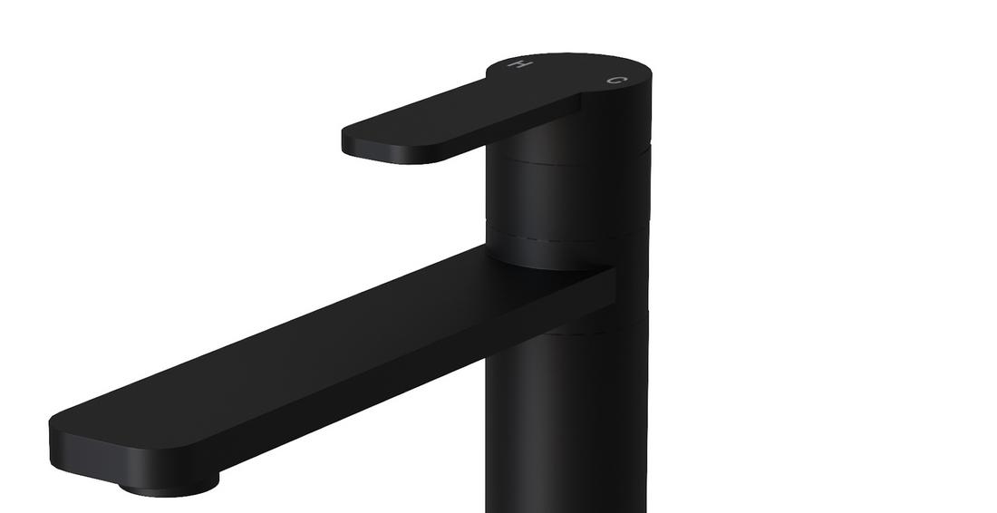 Liquida LX390BL Black Single Lever Pillar Kitchen Tap with Swivel Spout - GRADED