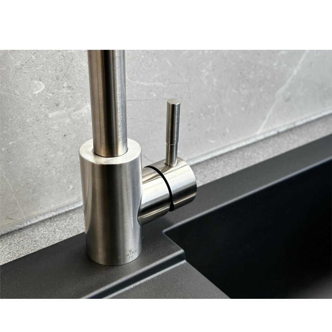 Reginox Taravo Brushed Nickel Single Lever Swan Neck Kitchen Tap - GRADED