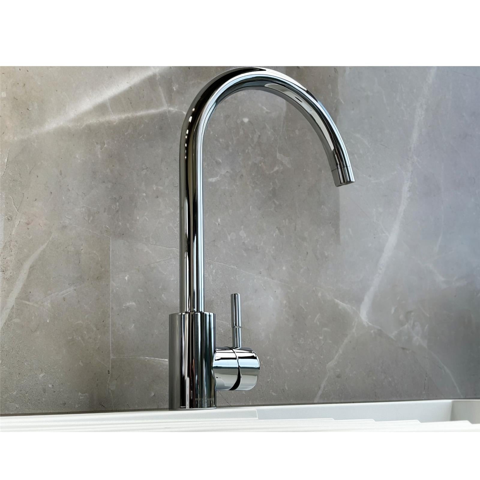 Reginox Taravo CH Single Lever Swan Neck Chrome Kitchen Mixer Tap