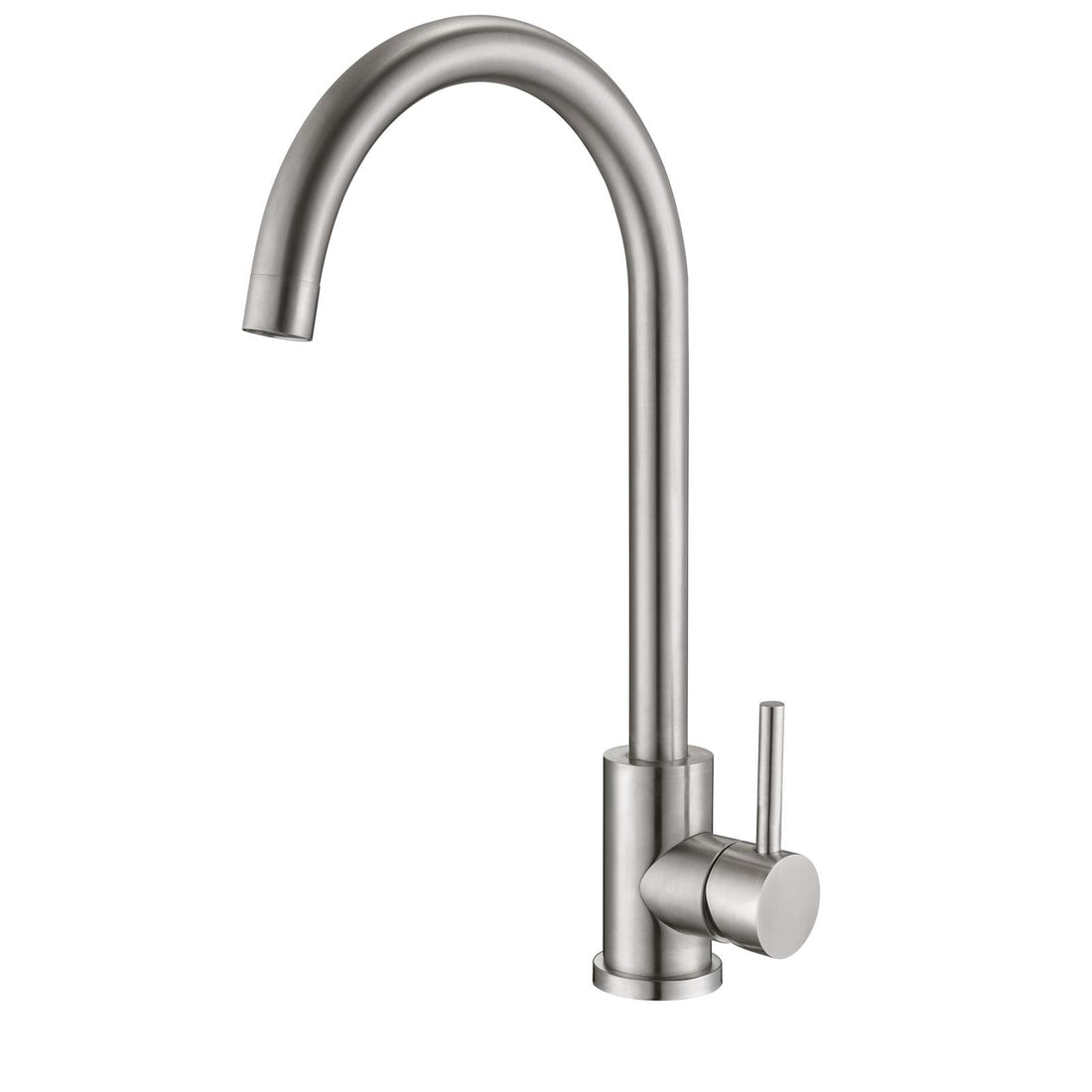 Reginox Taravo Brushed Nickel Single Lever Swan Neck Kitchen Tap - GRADED