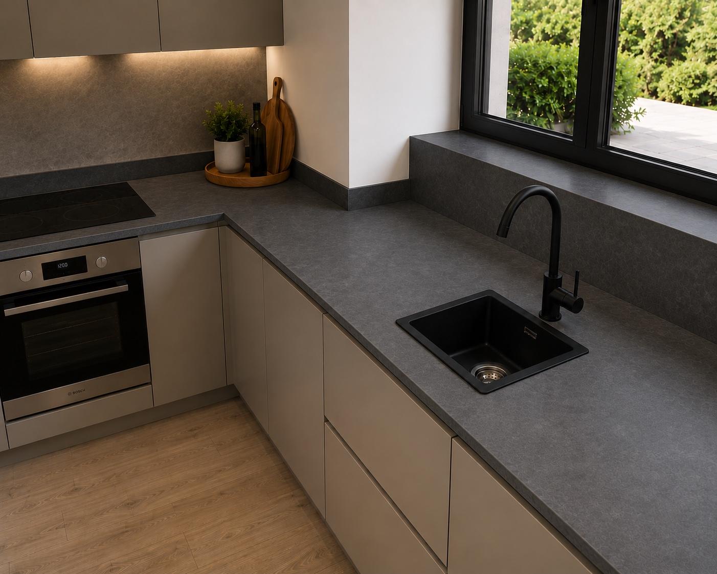 Liquida TD4040BL 1.0 Bowl Black Premium Bio Composite Kitchen Sink  450 x 450mm