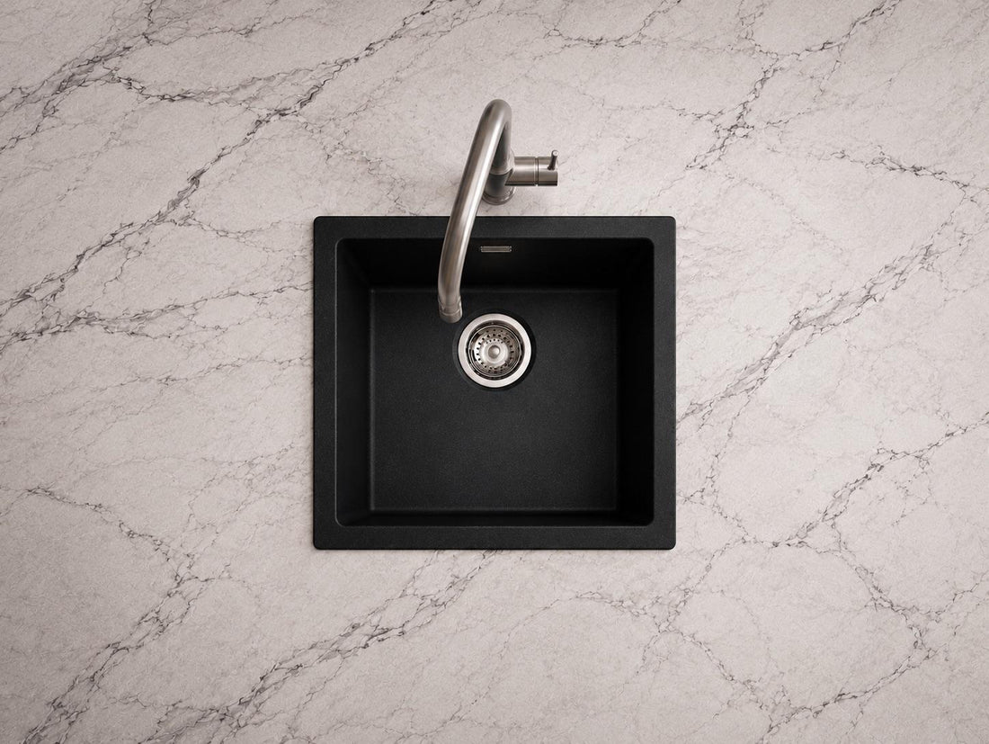 Liquida TD4040BL 1.0 Bowl Black Premium Bio Composite Kitchen Sink  450 x 450mm