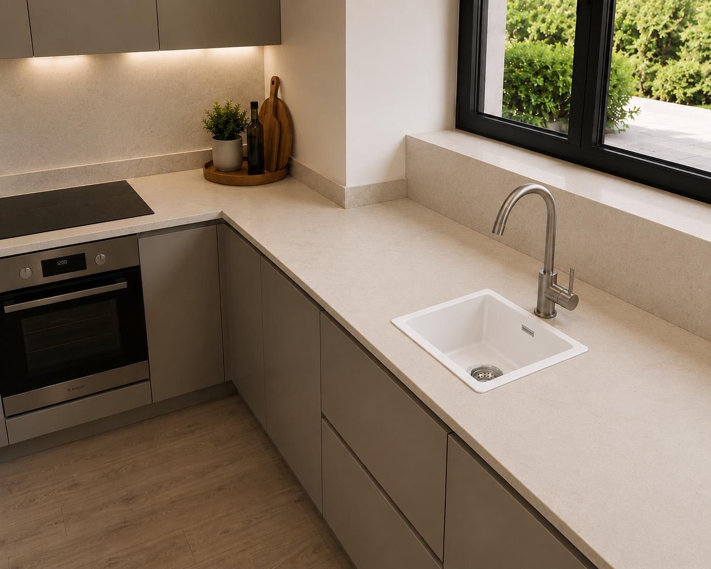 Liquida TD4040WH 1.0 Bowl White Premium Bio Composite Kitchen Sink 450 x 450mm