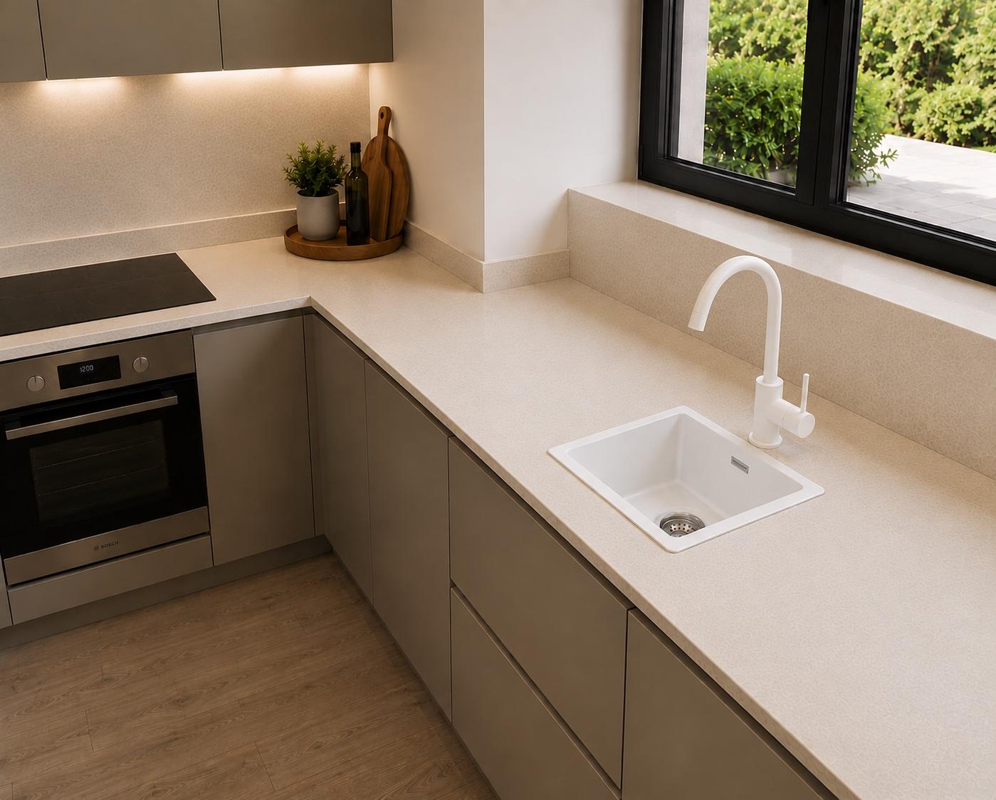 Liquida TD4040WH 1.0 Bowl White Premium Bio Composite Kitchen Sink 450 x 450mm